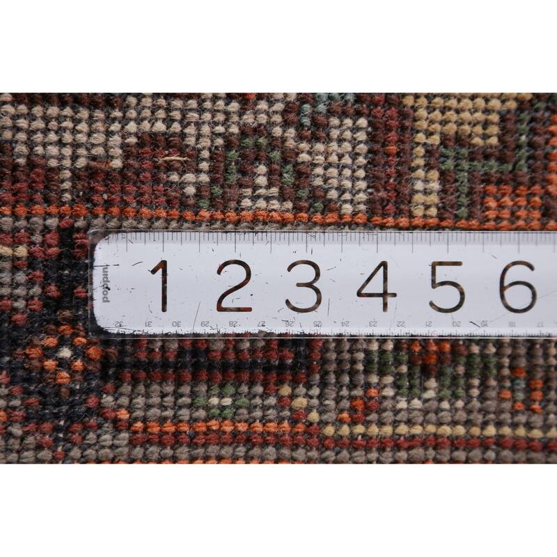 Hand Knotted Oriental 100% Wool Carpet Traditional Medallion Greys & Charcoal Heriz (serapi) Area Rug - 3' 0'' X 2' 0''