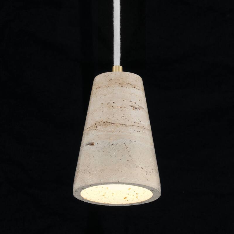 Acroma 1 - Light Natural Stone Cone Pendant Light - 1-light