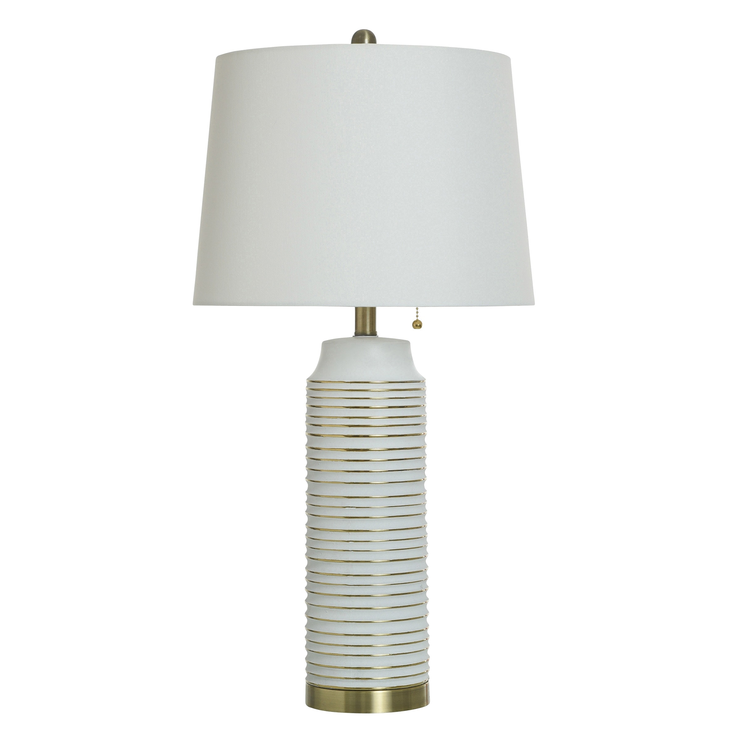 StyleCraft Annie - Ceramic Table Lamp - White Gold Finish - White Shade