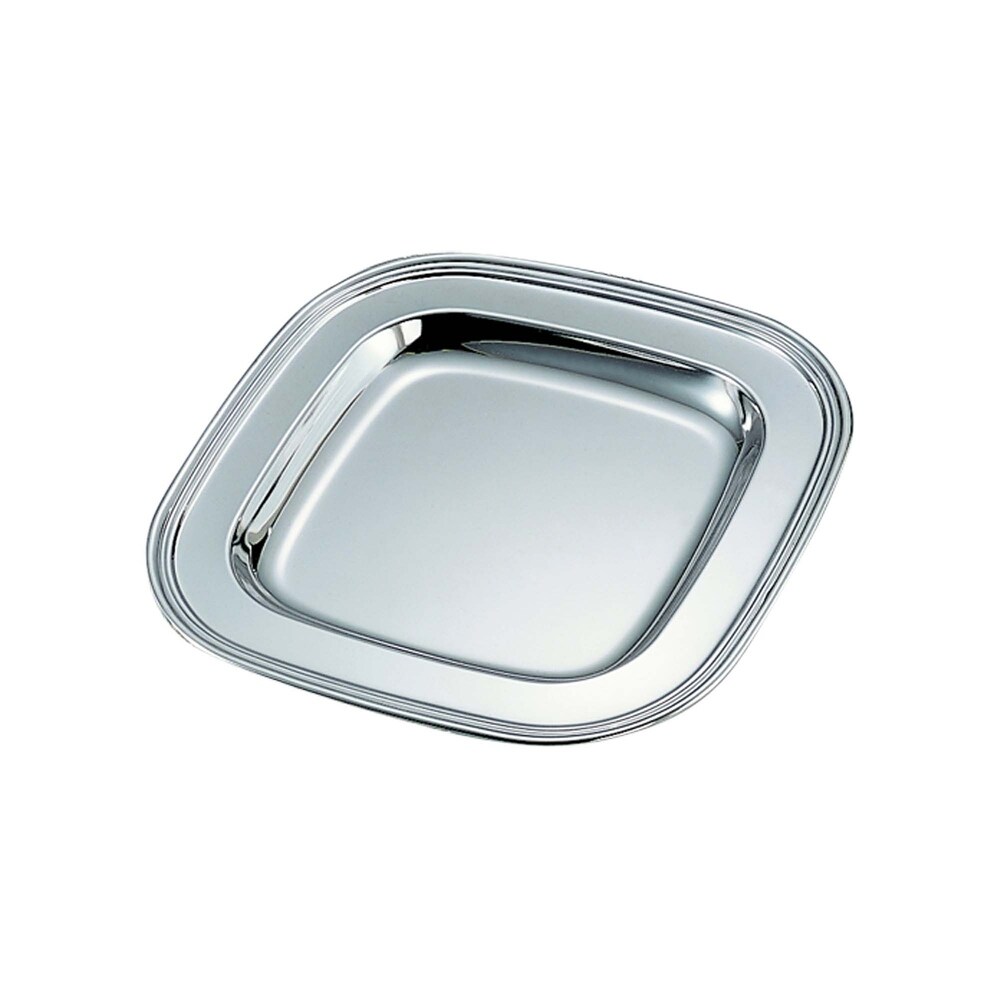 Overstock 2pc Chrome Plated Decorateive Serving Tea Tray Set From