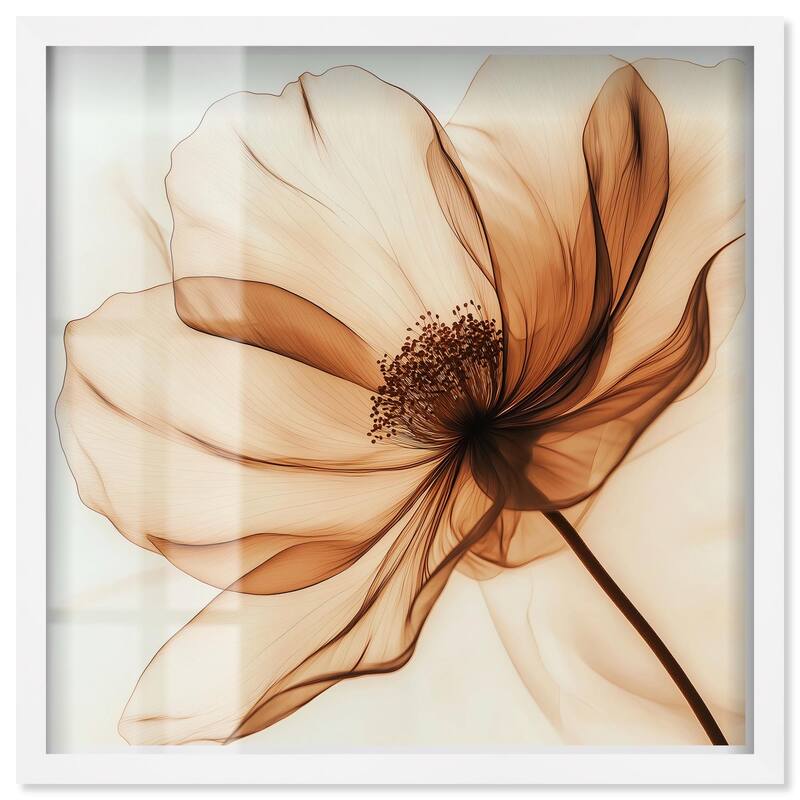 Fragile Elegance II Shadowbox by Art Remedy - White - 12" x 12"
