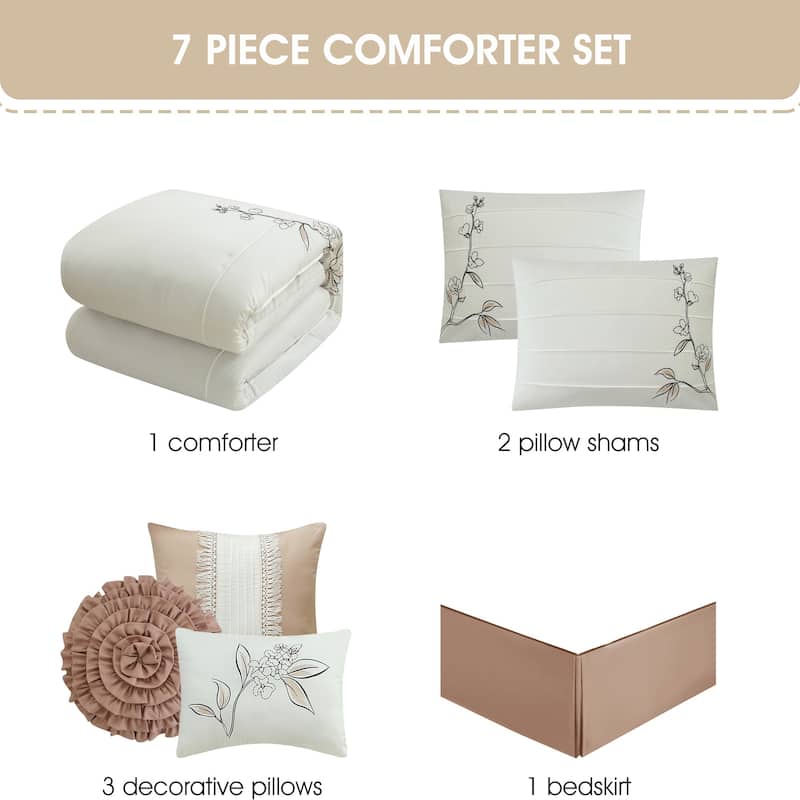 Nanshing Blair 7 Piece Botanical Comforter Set