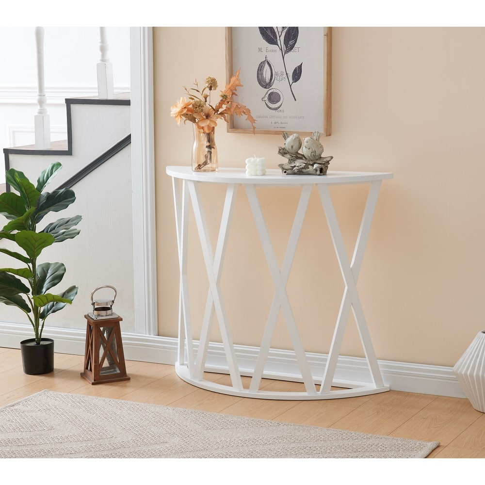 Vienna Collection Wood Side Table with X-Base or Half-Moon Design