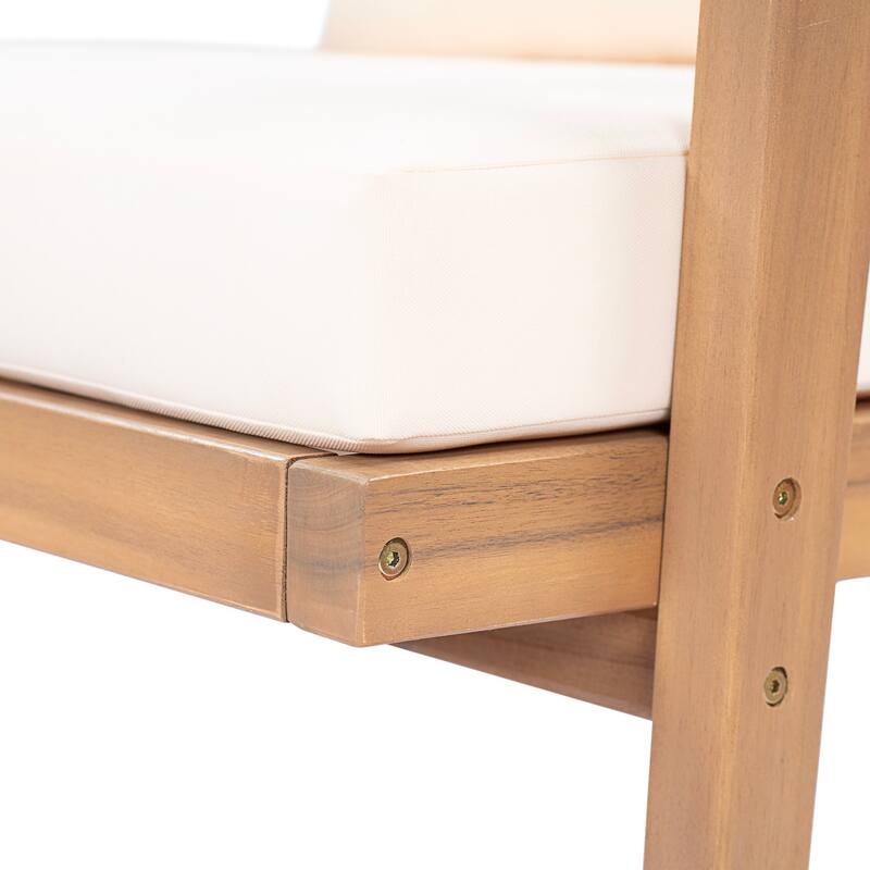 Christopher Knight Home Kaelith Acacia Wood Lounge Chair with Wicker Backrest and Cushion