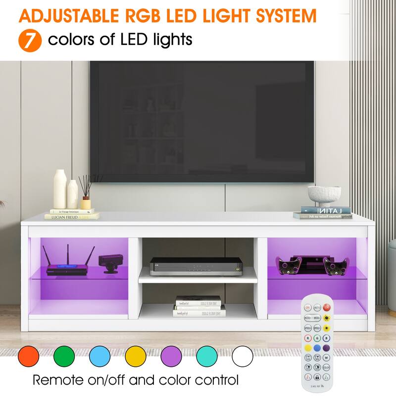 66" Modern RGB LED TV Stand Console Table for TV's up to 75"