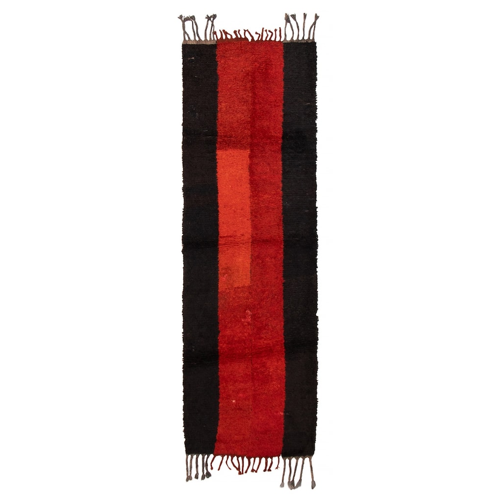 ECARPETGALLERY Hand-knotted Afghan Shiravan Red Wool Rug - 3'5 x 11'2