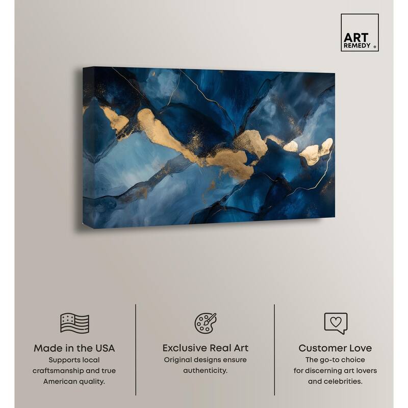 Dark Texture Golden Touch I Canvas by Art Remedy, Gallery Wrapped