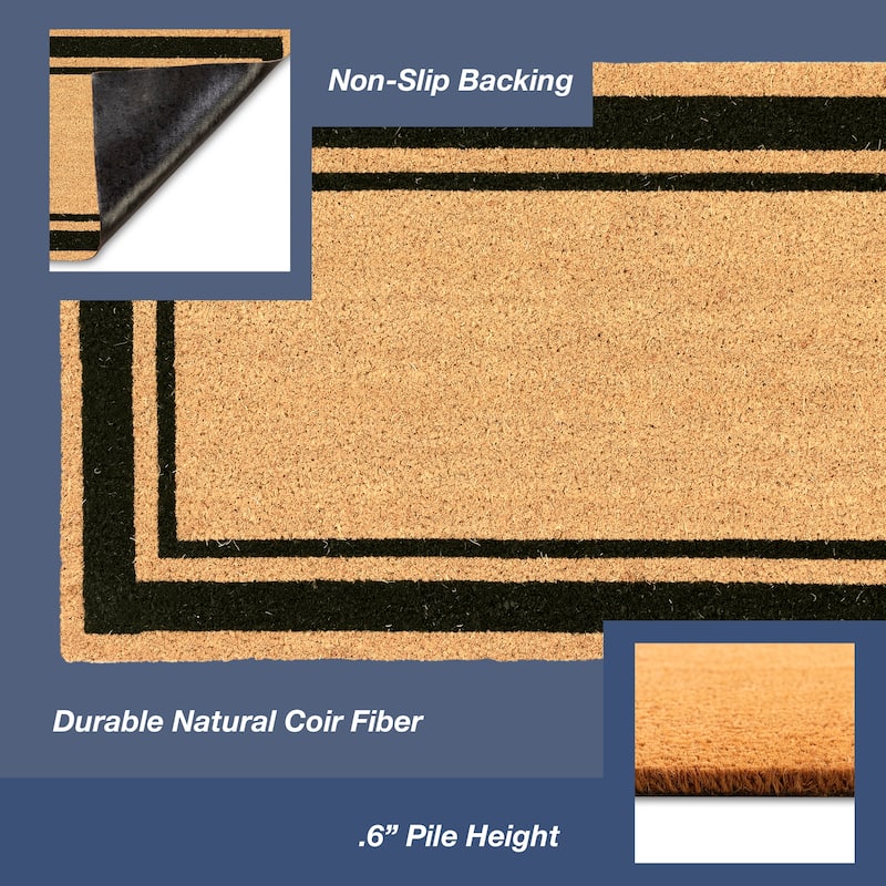 Liora Manne Natura Double Border Outdoor Mat Black
