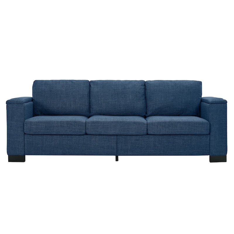 Roomfitters 2-Piece 2+3 Seater Sofa Set with Square Armrests, Upholstered Fabric Couches with Cup Holder and Storage