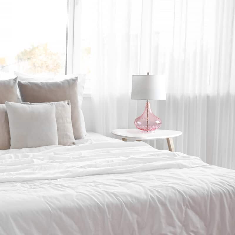 24" Classix Contemporary Wavy Colored Glass Table Lamp