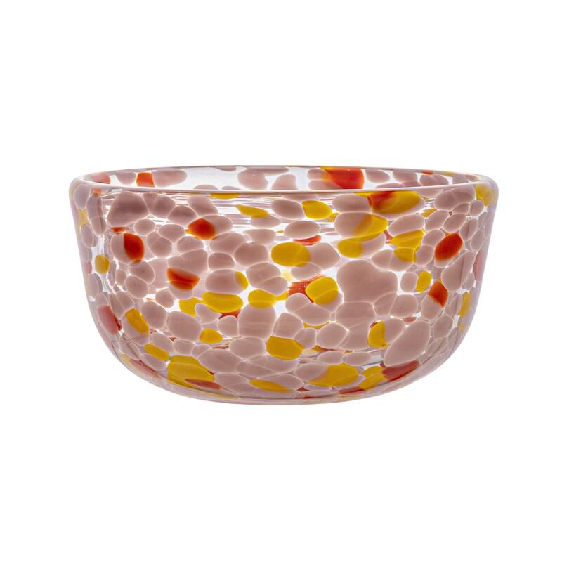 Glass Bowl with 4 Pattern Designs - 4.5"L x 4.5"W x 2.4"H