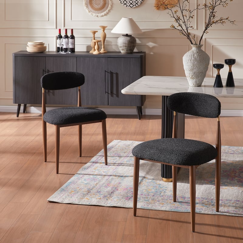 Morden Fort Modern Boucle Dining Chairs Armless Chair Set of 2