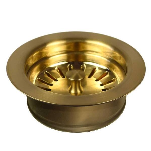 slide 2 of 4, 3.5" Basket Strainer with Disposer Trim Brushed Gold