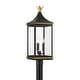 preview thumbnail 1 of 3, Simpson 3 Light Matte Black + Textured Gold Outdoor Post - 27.75