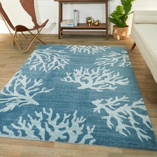 Caistor Coastal Coral Reef Pattern Tropical Area Rug