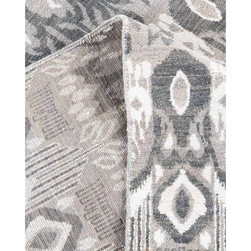 Ikat One-of-a-Kind Hand-Knotted Area Rug, Gray - 8' 0" x 10' 5"