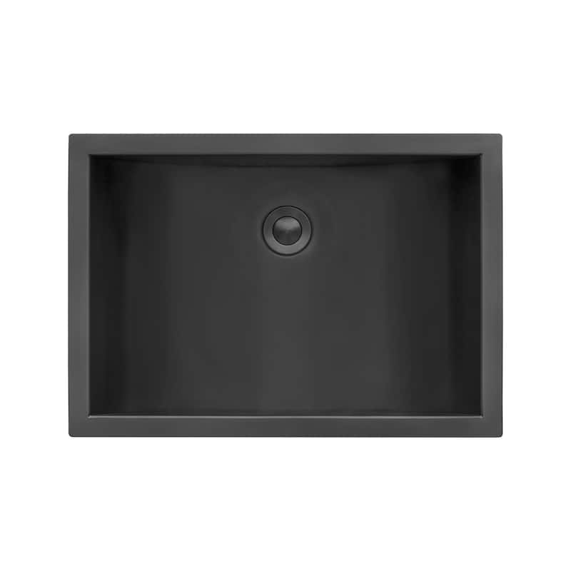 Ruvati 16 x 11 inch Gunmetal Black Undermount Bathroom Sink Stainless Steel - 18" x 13" - 18" x 13"