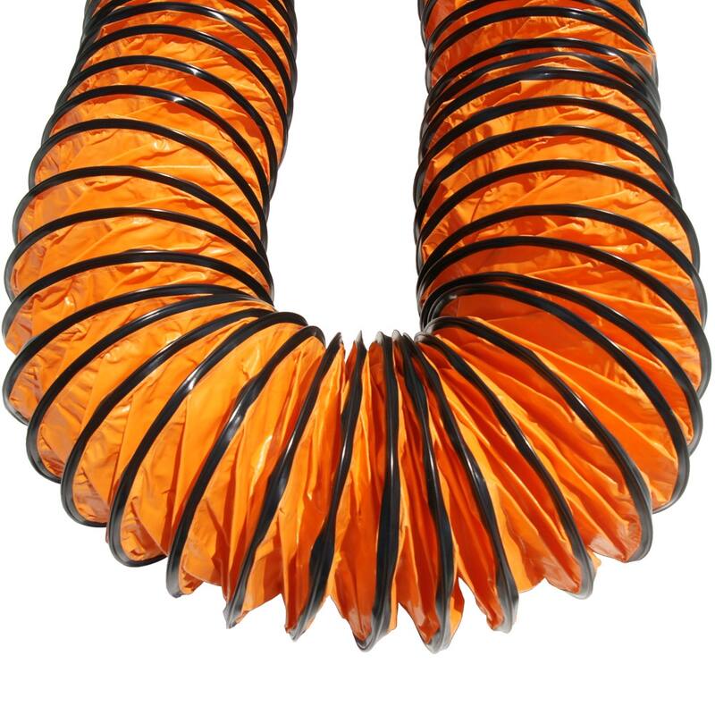 Rubber-Cal "Air Ventilator Orange Ventilation Duct Hose - 16" ID x 25' Length Hose (Fully Stretched) - 16x300