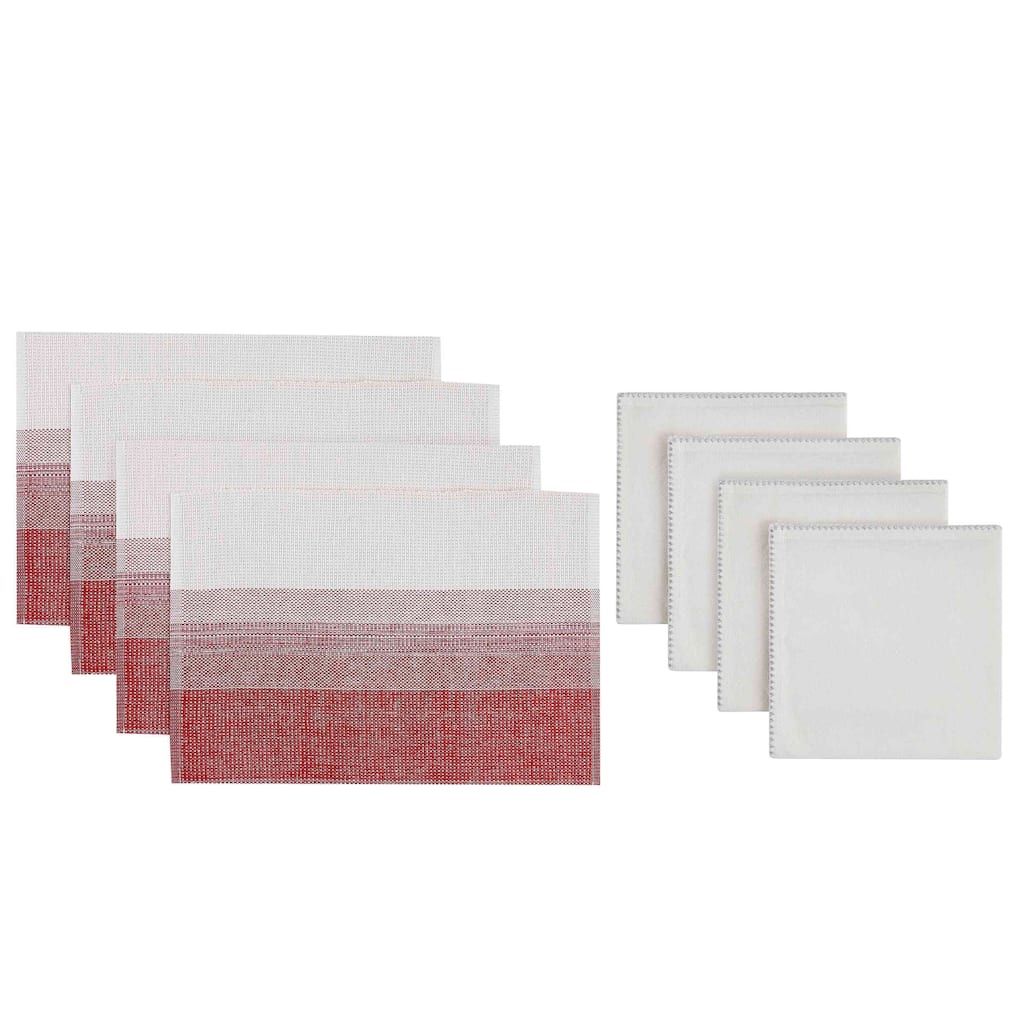 Avanti Linens Ombre 4-Pack Placemat & 4-Pack Napkin Set