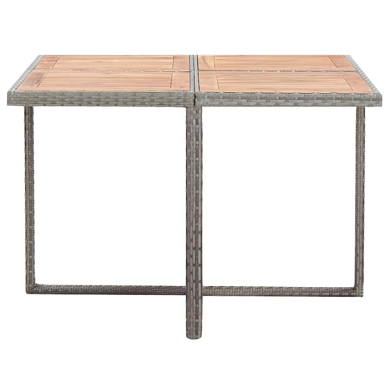 vidaXL Patio Dining Set 9 Piece Outdoor Table and Chair Poly Rattan Furniture - 42.9" x 42.9" x 29.1"