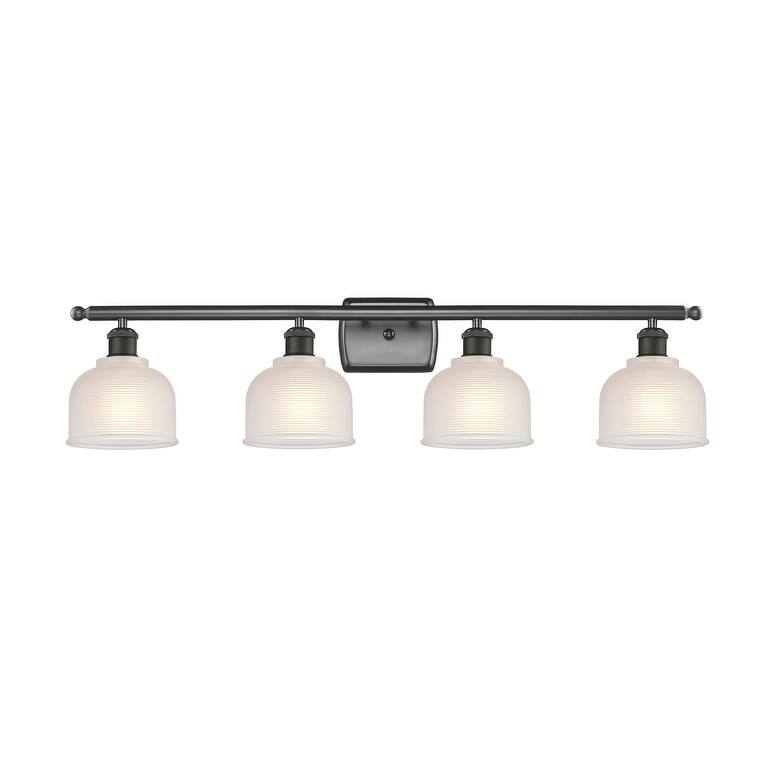 Innovations Lighting Dayton 4 Light 36" Wide Bathroom Vanity Light - Oil Rubbed Bronze / White