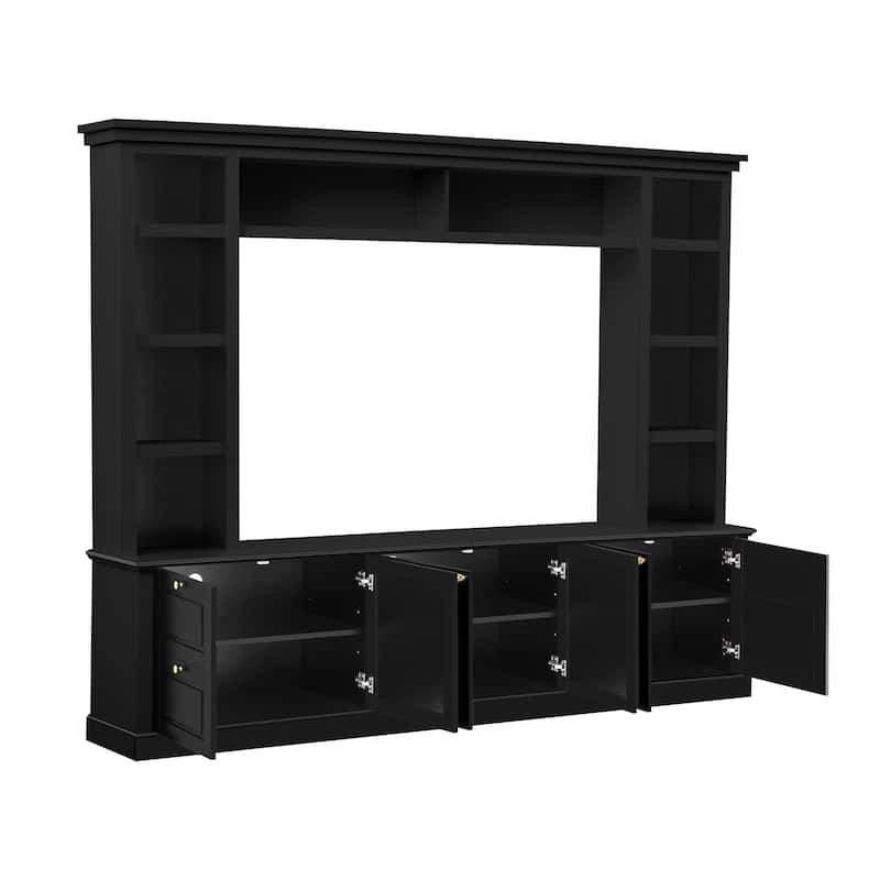 All-in-One Entertainment Center TV Stand for TVs up to 70 Inch, Modern TV Cabinet Display Cabinet with Bookcase