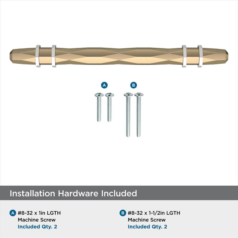 Amerock London 5-1/16 in (128 mm) Center-to-Center Golden Champagne/Polished Chrome Cabinet Pull