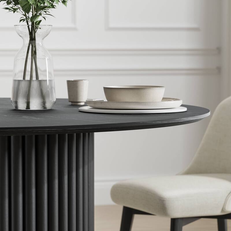 Lumioca Abberton Oak Wood Column Base Round Dining Table