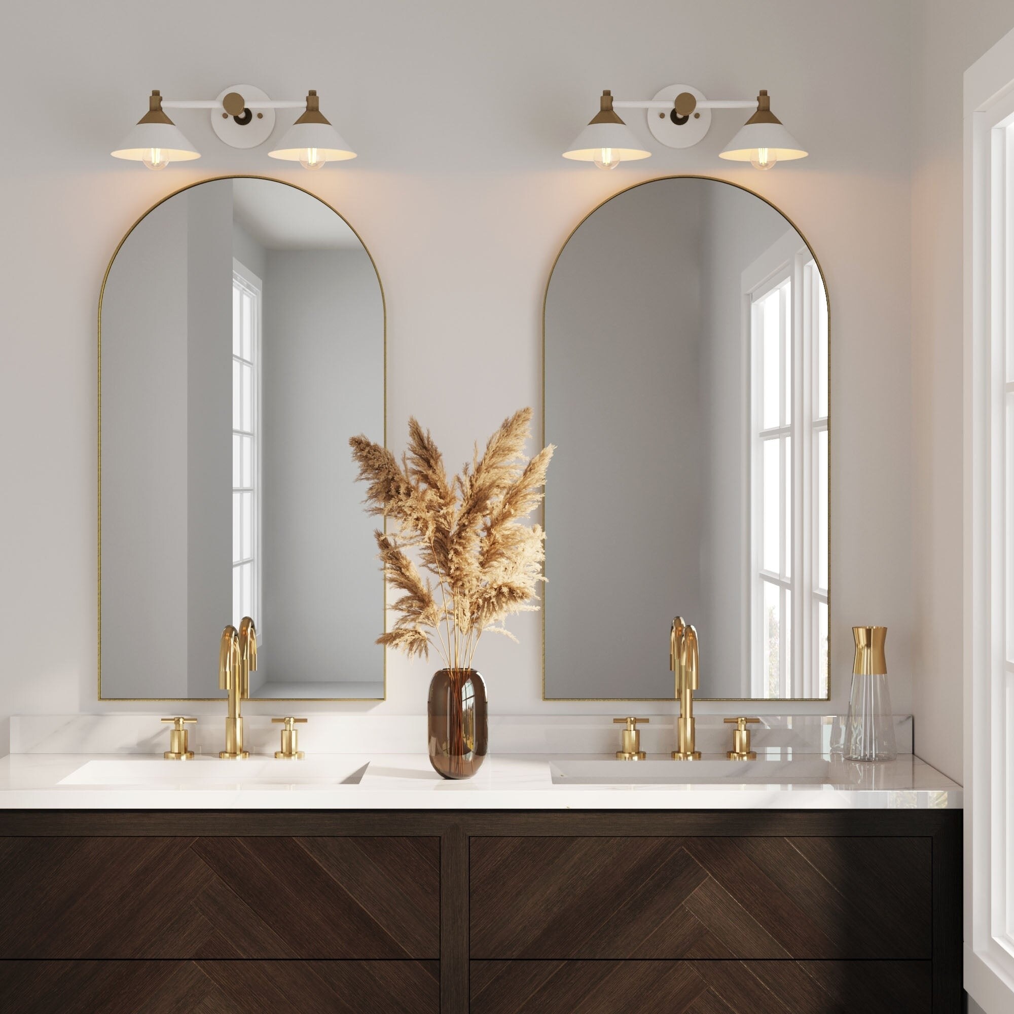 Nathan James Frank Bathroom Vanity Wall Light Fixture with 2