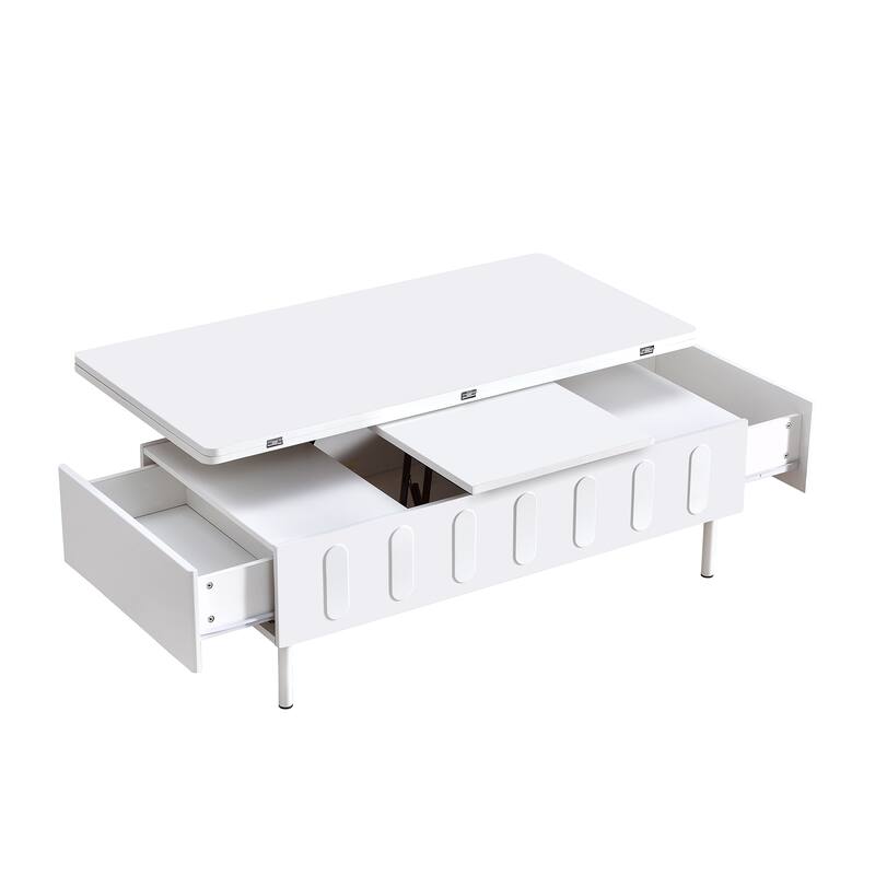 Modern Lift-Top Coffee Table with 2 Drawers