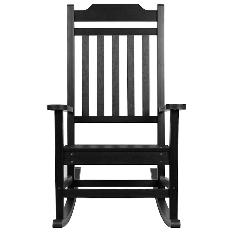 All-Weather Rocking Chair in Faux Wood - Patio and Backyard Furniture