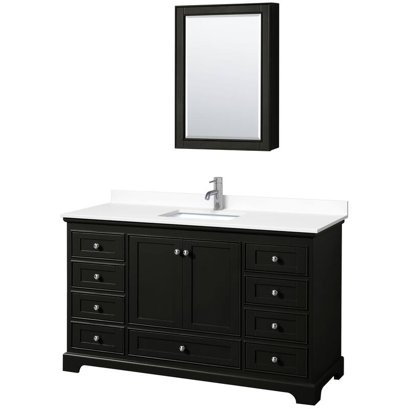 Wyndham Collection Deborah 60" Free Standing Single Basin Vanity Set