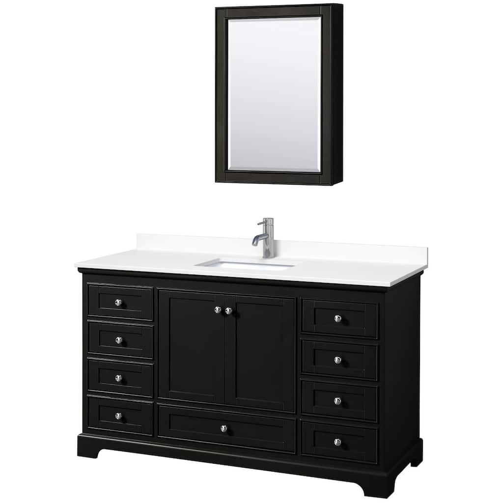Wyndham Collection Deborah 60" Free Standing Single Basin Vanity Set