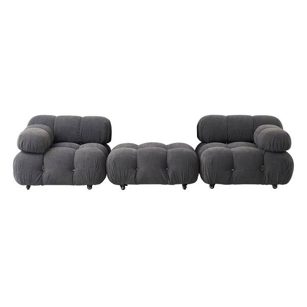 Modular 3Seater Split Couch with Arm Rests and Locking Wheels Bed