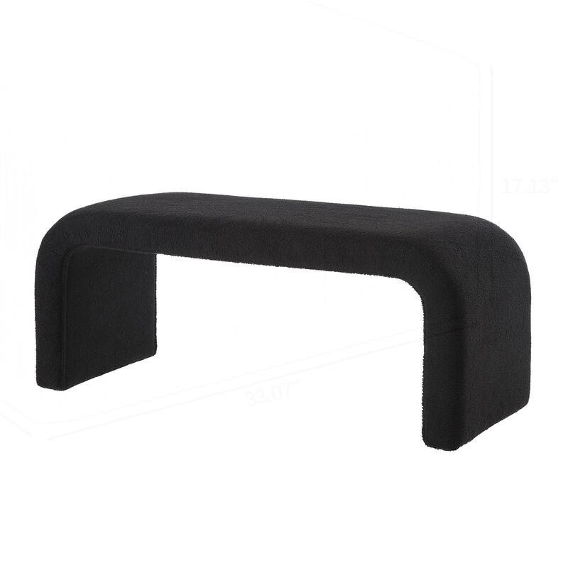 Set of 3 U-Shaped Modern Bench Teddy Ottoman
