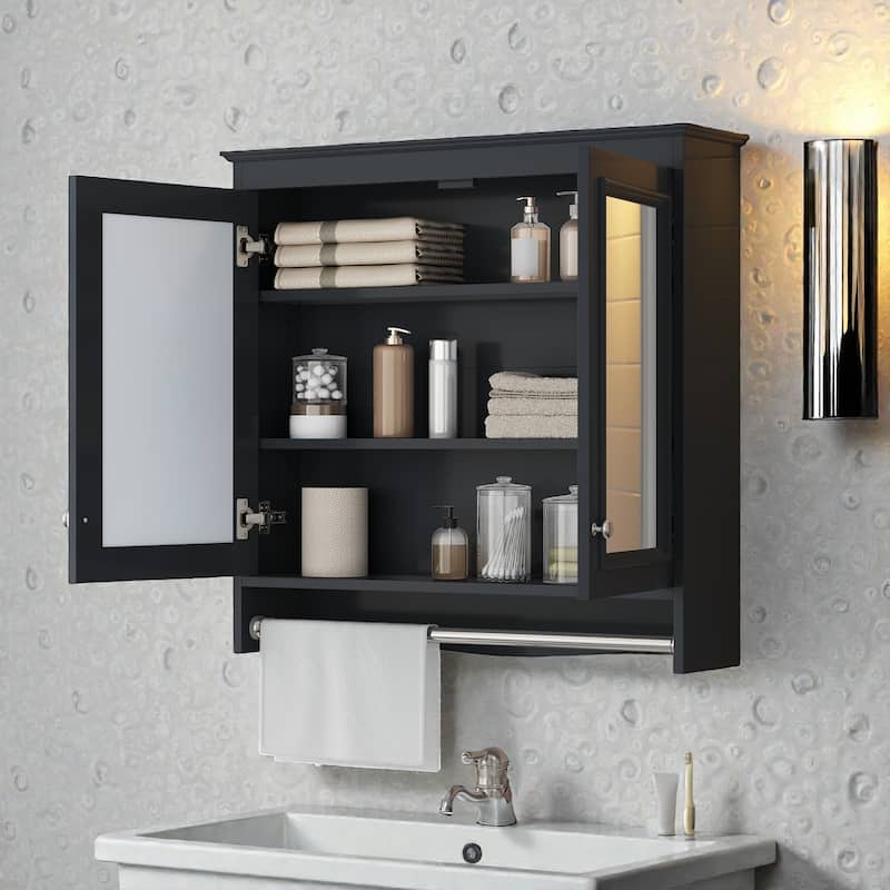 30 Inch Wall Mounted Medicine Cabinet with Mirror, Adjustable Shelves and Soft Close Doors