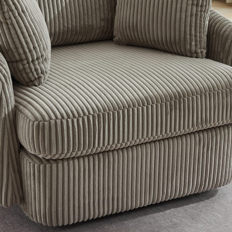40.6" W Upholstered Swivel Accent Sofa Chair With Pillows