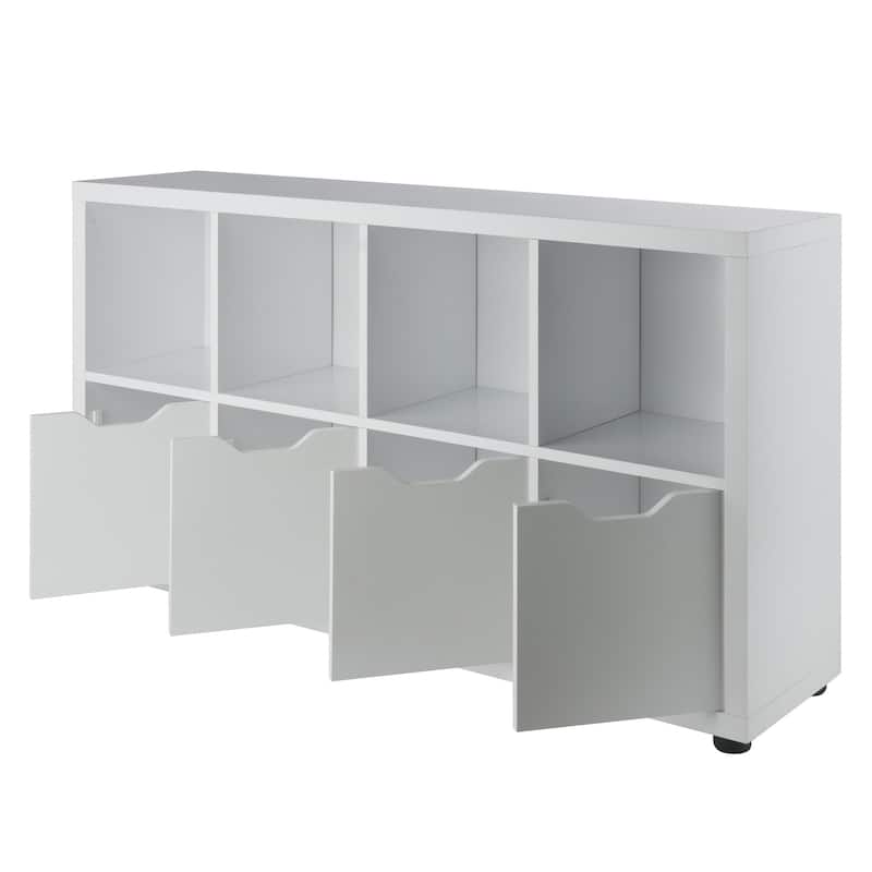 2-Tier Wooden Storage Cabinet - 48.25" - White