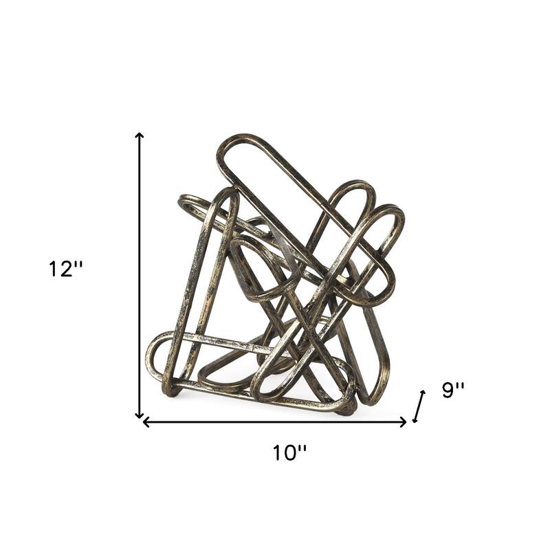 HomeRoots 9" Copper Fabric Sculpture - 12.00 in. x 9.00 in. x 10.00 in.