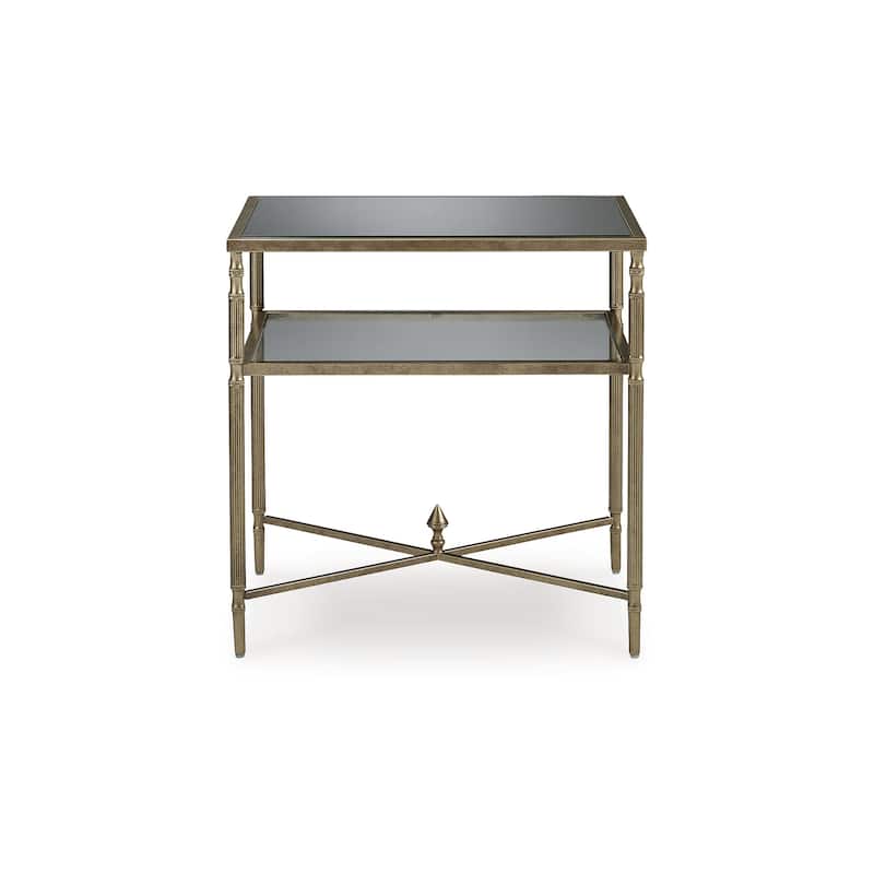 Signature Design by Ashley Cloverty Gold End Table - 25.75" W x 18" D x 26" H