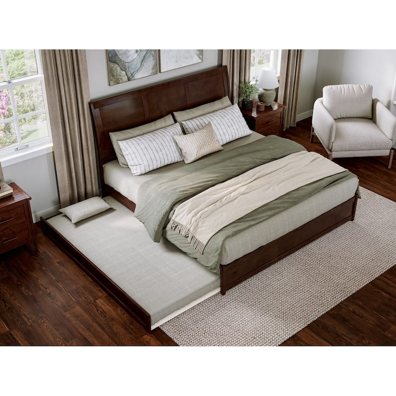 Andorra Platform Bed with Panel Footboard and Twin XL Trundle