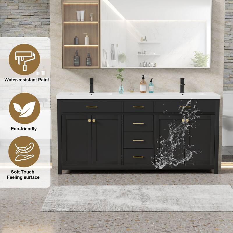 Modern Bathroom Vanity with Sink & Faucet Storage Cabinet Set