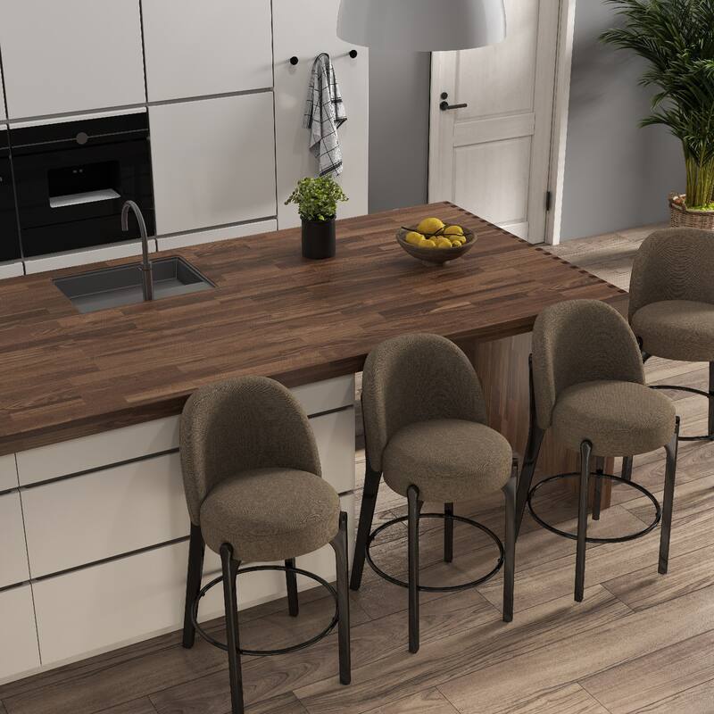 set of 4 Upholstered Counter Height Bar Stools