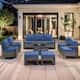 Option Grey Wicker Blue Cushion