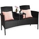 preview thumbnail 6 of 8, Costway Patio Rattan Conversation Set Seat Sofa Cushioned Loveseat