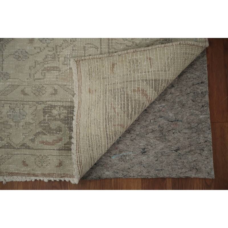 Hand Knotted Oriental 100% Wool Carpet Traditional Medallion Beige & Ivories Tabriz Area Rug - 10' 0'' X 6' 11''