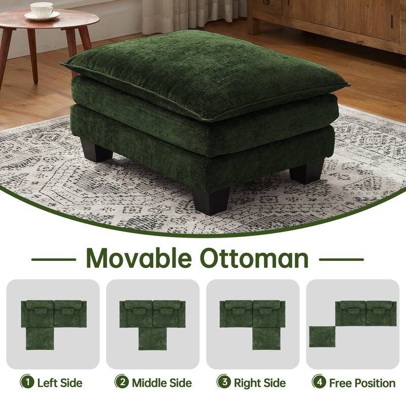 Modular Sectional Sofa, Comfy Cloud Couch Sectional Sofa with Ottoman, Deep Seat Sofa Sleeper for Living Room