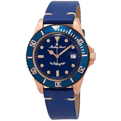 Mathey Tissot Men's Vintage Bronze Blue Dial Watch - H901BZBU - 6 (36)