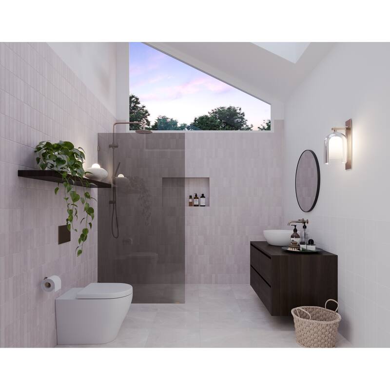 Ursa 36 in. x 78 in. Fully Frameless Glass Shower Panel - Single Fixed Panel with Gray Tint