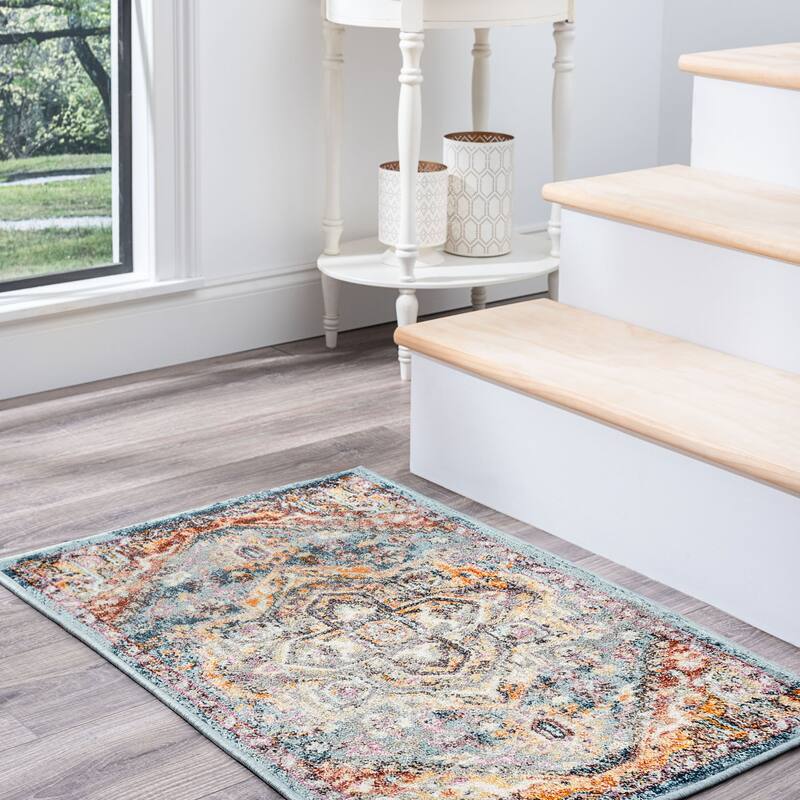 Whitfield Vintage Medallion Indoor Area Rug - 2' x 3' - Denim